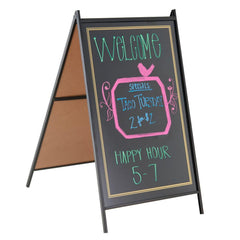 24" x 36" A-Frame RMBA-2436-B Sidewalk Sign Board Kit - Black