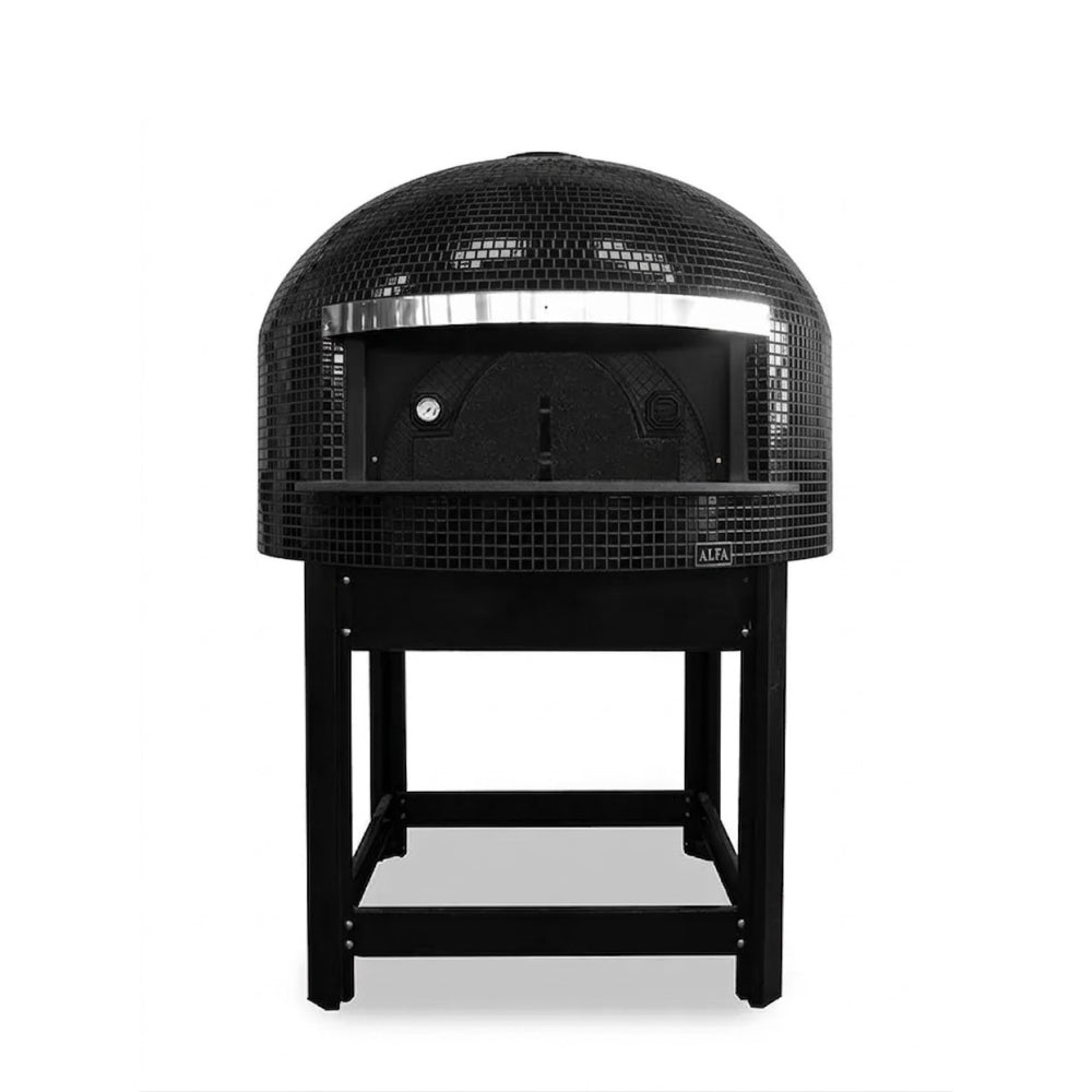 Alfa Napoli M120 Wood-Fired Pizza Oven in Black Tile Mosaic with Base - M120