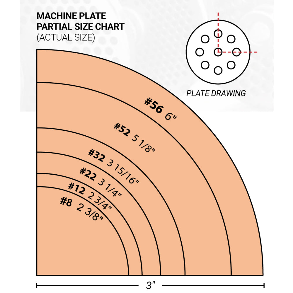 #32 Stainless Steel Hubless Machine Plate with Single Notch - 3-15/16" Diameter, 5/16" Hole Size - 11230