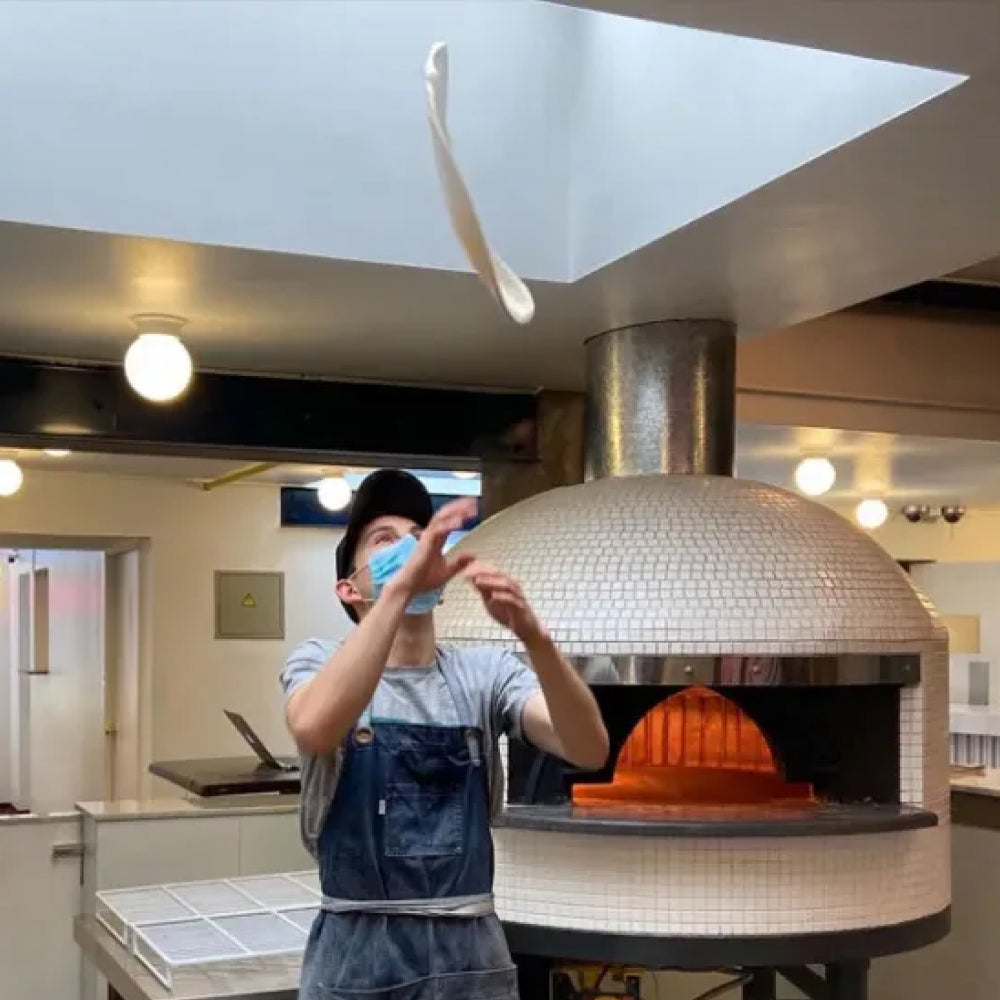 Alfa Napoli M120 Wood-Fired Pizza Oven in Black Tile Mosaic with Base - M120