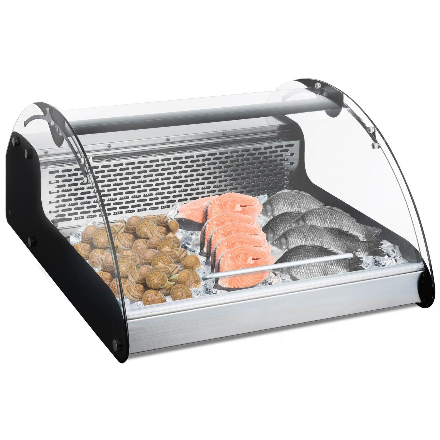 (USED) Nella 27” Curved Glass Countertop Refrigerated Sushi Display Case - 4.2 Cu. Ft. - 43074