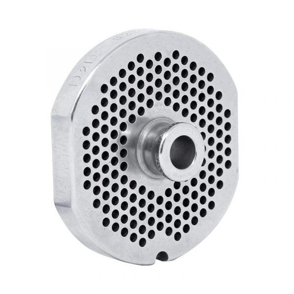 #22 Stainless Steel Machine Plate with Hub, Single Notch, and Flat Sides - 3-1/4" Diameter, 1/8" Hole Size - 11148