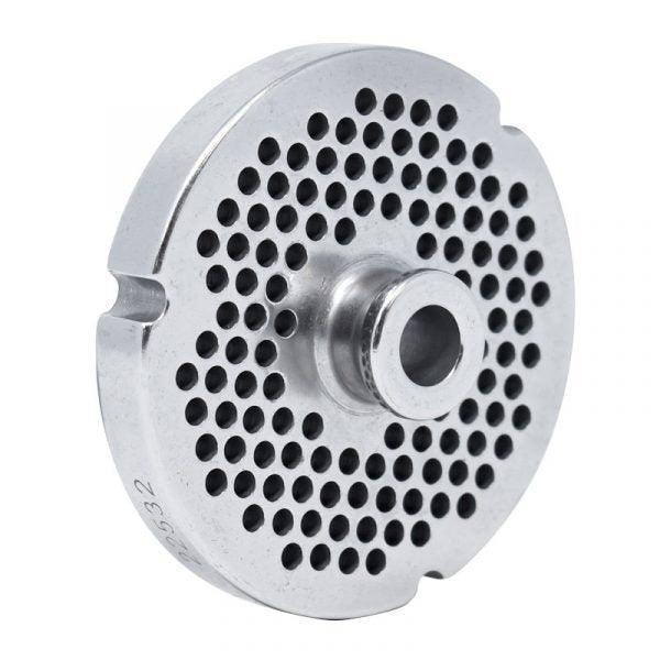 #22 Stainless Steel Machine Plate with Hub and Single Notch - 3-1/4" Diameter, 5/32" Hole Size - 11149