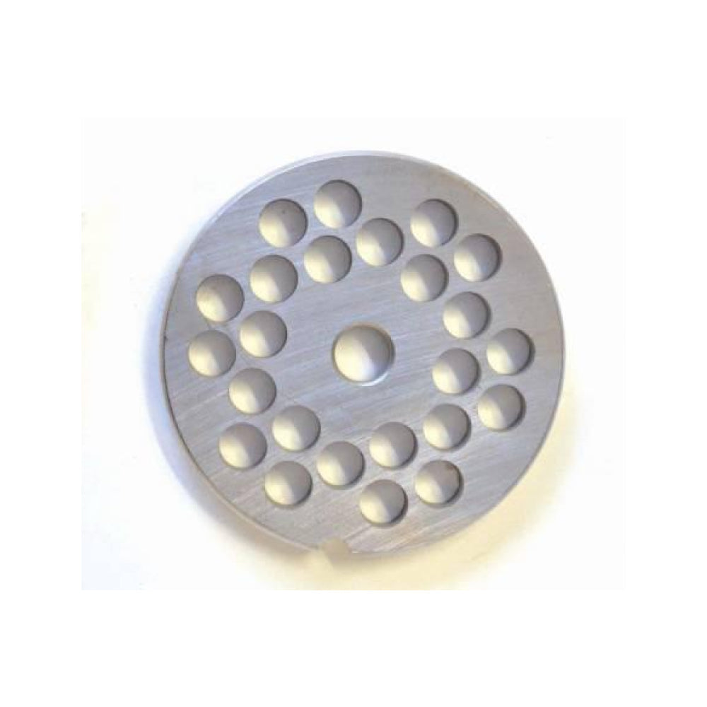 #22 Stainless Steel Hubless Machine Plate with Single Notch - 3-1/4" Diameter, 3/8" Hole Size - 11224