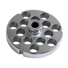 #32 Stainless Steel Machine Plate with Hub and Triple Notch - 3-15/16" Diameter, 5/8" Hole Size - 23562