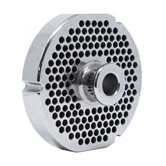 #52 Stainless Steel Machine Plate with Hub, Triple Notch, and Flat Sides - 5-1/8" Diameter, 1/4" Hole Size - 39325
